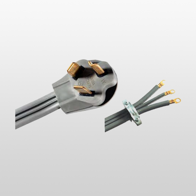 LA008A 3-pole 3-wire Dryer Cord 10-30, Flat Cord