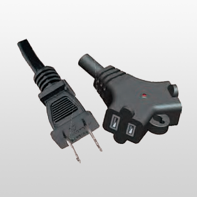 LA001A/LA002Y 2-Outlet 2-Conductor Outdoor Cord Set 1-15P