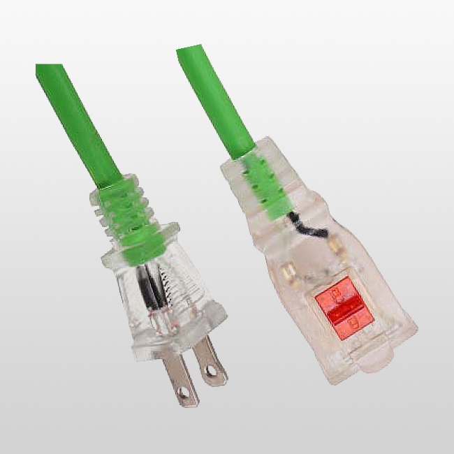 LA001HA/LA002CB 2-Conductor Single-outlet Extension cord with grounding locking 1-15 125V