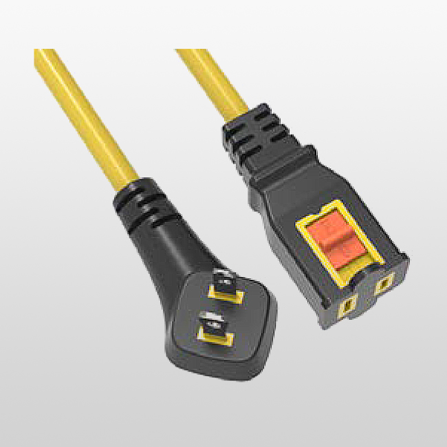 LA001HA/LA002CD 2-Conductor Single-outlet Extension cord with grounding locking 1-15 125V