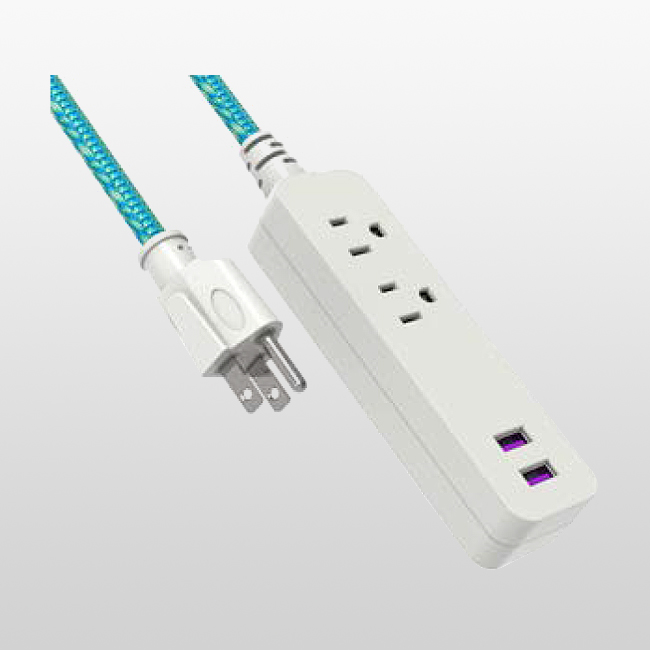 LA004A/LPU23+2U 3-Conductor 2-outlet Extension cord 5-15P125V~ With 2-USB