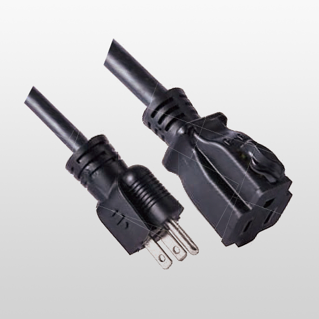 LA004H/LA005ZA 3-Conductor Single-outlet Extension cord with grounding locking 5-15 125V