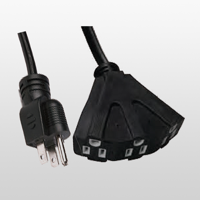 LA004H/LA052H LA082A 3-Conductor 3-Outlet Extension  Cords 5-15P 15A 125V~