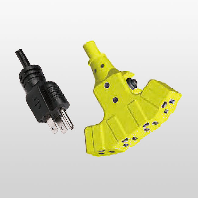 LA004H/LA052Q 4-Outlet 3-Conductor Cord Set with Overcurrent Protector 5-15