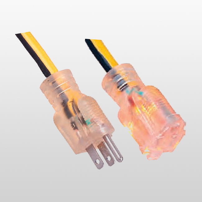 LA004I/LA005G LA079A 3-Conductor Single-Outlet Extension Cords W/Light 5-15P 15A 125V~