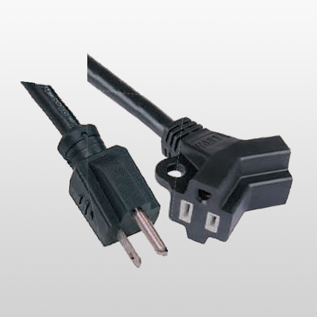 LA004K/LA005T 3-Conductor 2-Outlet Extension Cords 5-15P 15A 125V~