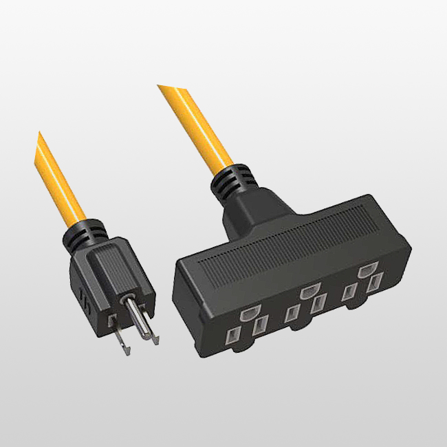 LA004K/LA052FA 3-Conductor 3-Outlet Extension Cords 5-15P 15A 125V~