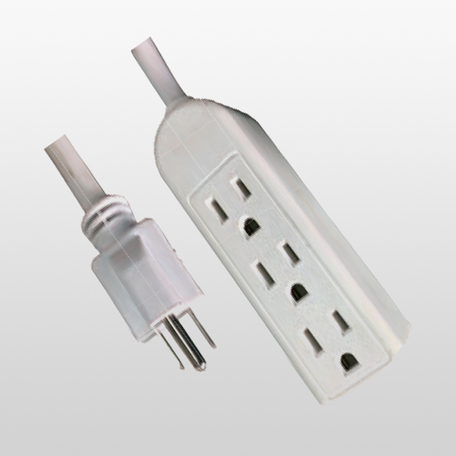 LA004K/LA052S 3-Outlet 3-Conductor Extension Cord 5-15P 15A 125V