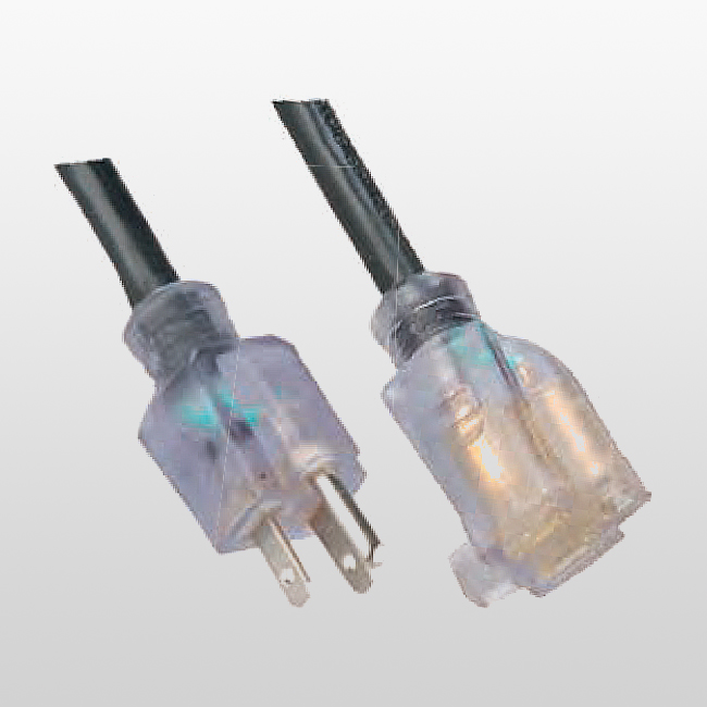 LA004L/LA005I LA092A 3-Conductor Single-Outlet Extension Cords W/Light 5-15P 15A 125V~