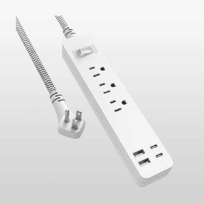 LA004RA/LPU33+2U2C 3-Conductor 3-outlet Extension cord 5-15P125V~ With 2-USB-A.2-USB-c