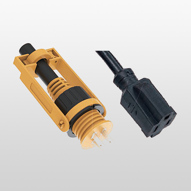 LA004S/LA005H Single-Outlet 3-conductor cord set with locking fittings 5-15 125V