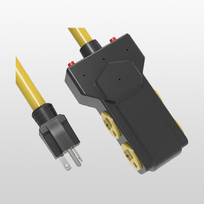 LA007E/LA052N 4-Outlet 3-Conductor Cord Set with Overcurrent Protector 5-20