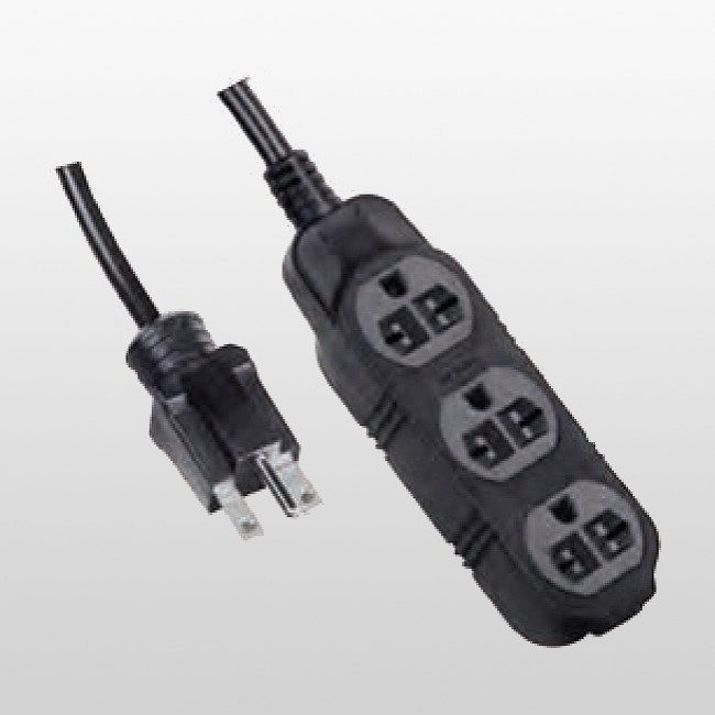 LA007G/LA052U 3-Conductor Three-outlet Extension cords 6-15P15A250V