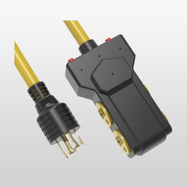 LA047B/LA052N 4-Outlet 4-Conductor Cord Set 5-20withovercurrent Protector 5-20
