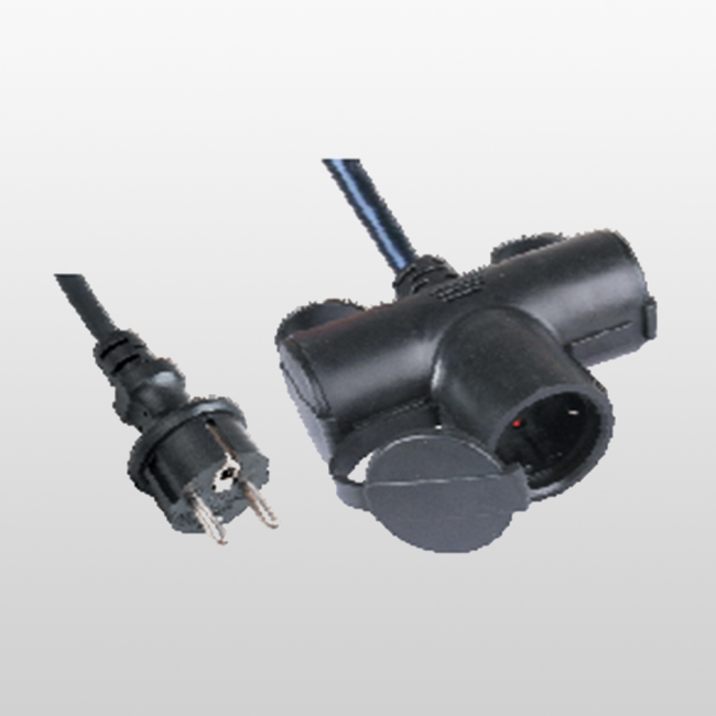 LA017D/LA03ZT with 3 ways socket-outlets with shutters ,non-self closing waterproof lid.(Min 1.4m for cord length)