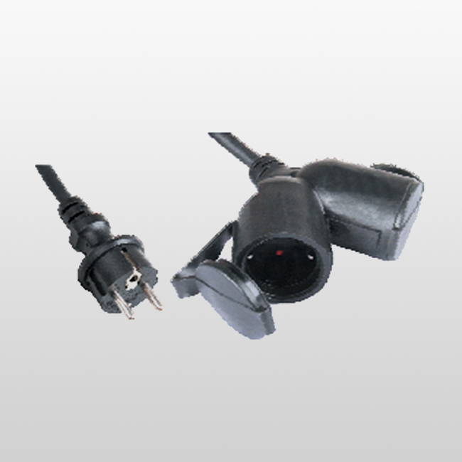 LA017D/LA03ZY with 2 ways socket-outlets with shutters ,non-self closing waterproof lid.(Min 1.4m for cord length)
