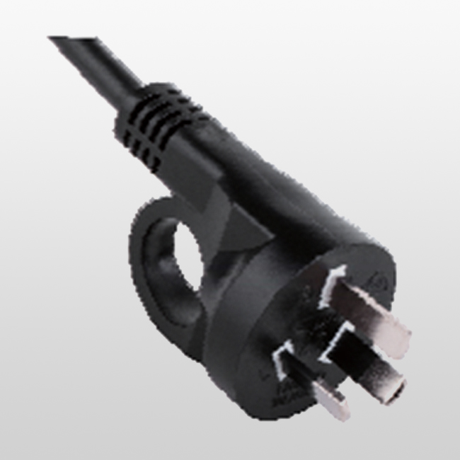 LA020HD 3-conductor Non-rewireable plug with a handy plug loop and with translucent or white enclosure Australian Power Supply Cord