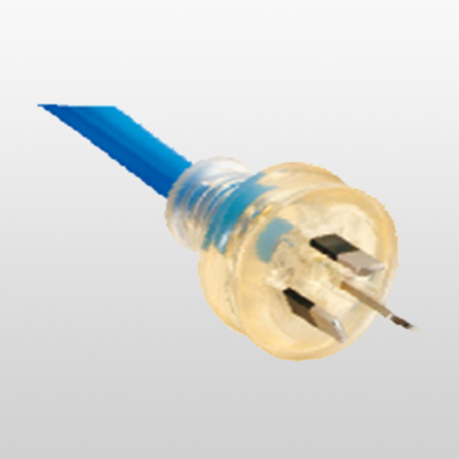 LA021C 3-conductor Non-rewirable Plug with translucent cove Australian Power Supply Cord