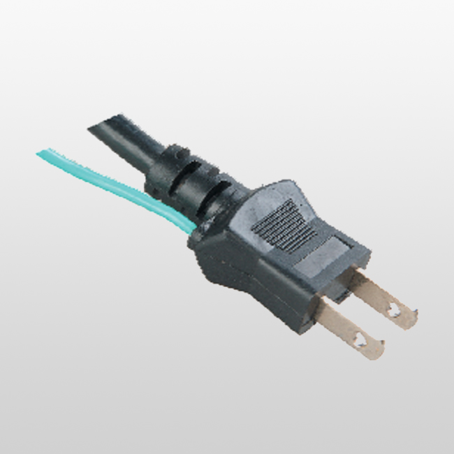 LA033F 2 pin Plug with cord and green grounding