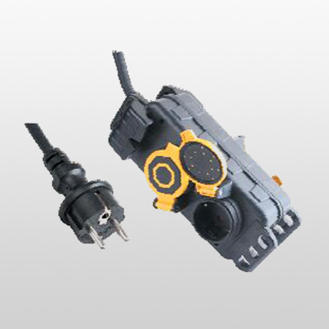 LPG04H with 4 ways socket-outlets with shutters , self closing waterproof lid.(Min 1.4m for cord length)